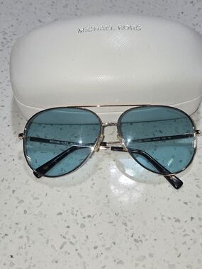 Michael Kors Women's Aviator Sunglasses in Teal Blue